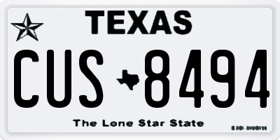 TX license plate CUS8494
