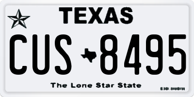 TX license plate CUS8495