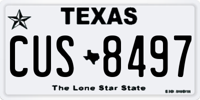 TX license plate CUS8497
