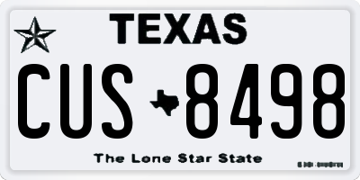 TX license plate CUS8498