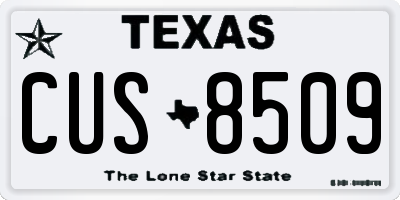 TX license plate CUS8509