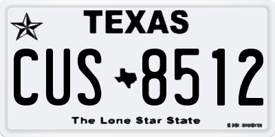 TX license plate CUS8512