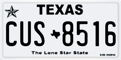 TX license plate CUS8516
