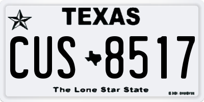 TX license plate CUS8517
