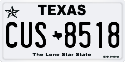 TX license plate CUS8518