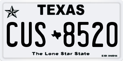 TX license plate CUS8520