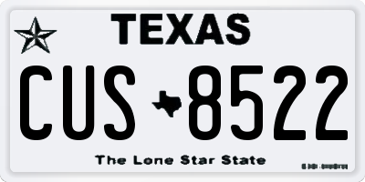 TX license plate CUS8522