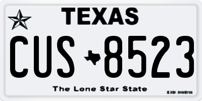 TX license plate CUS8523