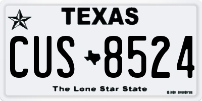 TX license plate CUS8524