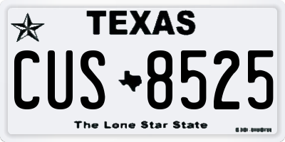 TX license plate CUS8525
