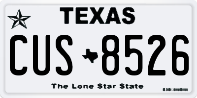 TX license plate CUS8526