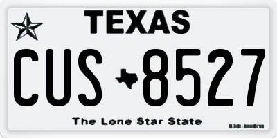 TX license plate CUS8527