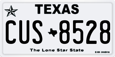 TX license plate CUS8528
