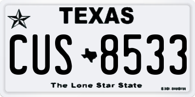 TX license plate CUS8533