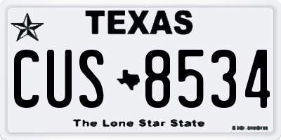 TX license plate CUS8534