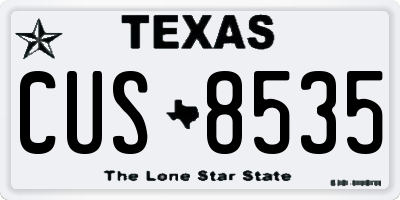 TX license plate CUS8535