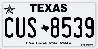 TX license plate CUS8539