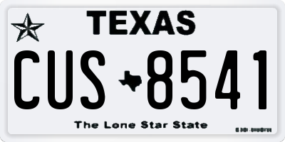 TX license plate CUS8541
