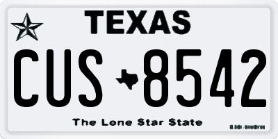 TX license plate CUS8542