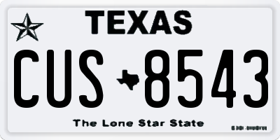 TX license plate CUS8543