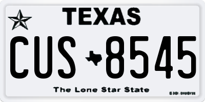 TX license plate CUS8545