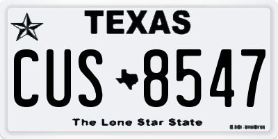TX license plate CUS8547