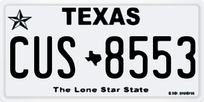 TX license plate CUS8553