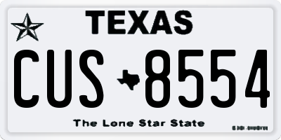 TX license plate CUS8554