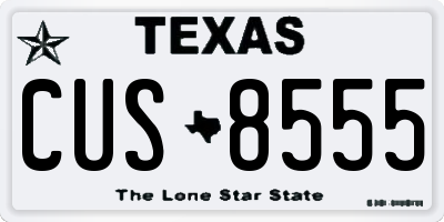TX license plate CUS8555