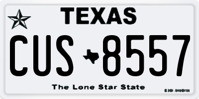 TX license plate CUS8557