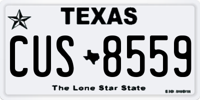 TX license plate CUS8559