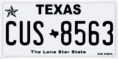 TX license plate CUS8563