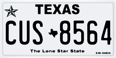TX license plate CUS8564