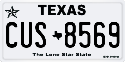 TX license plate CUS8569
