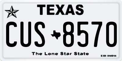 TX license plate CUS8570