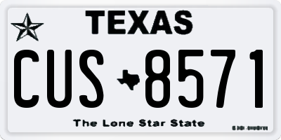 TX license plate CUS8571