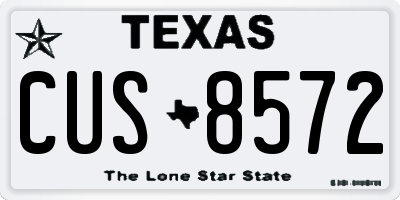 TX license plate CUS8572