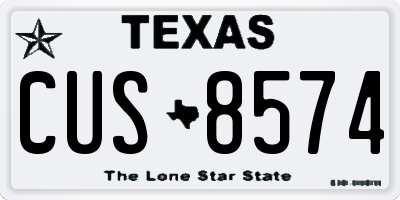 TX license plate CUS8574