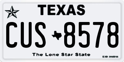 TX license plate CUS8578