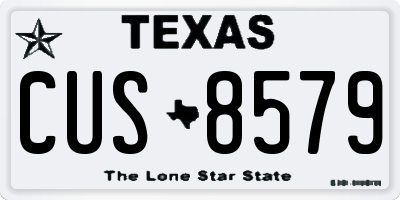 TX license plate CUS8579