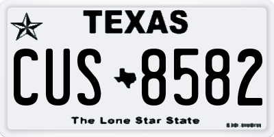 TX license plate CUS8582