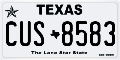 TX license plate CUS8583