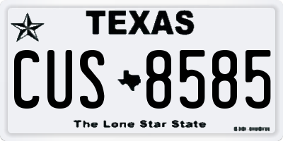 TX license plate CUS8585