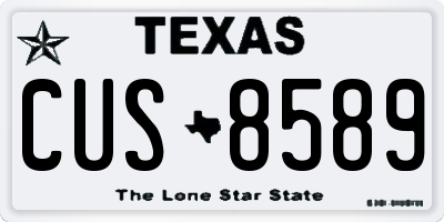 TX license plate CUS8589