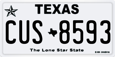 TX license plate CUS8593