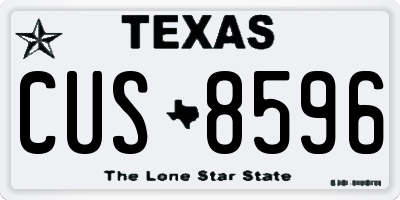TX license plate CUS8596