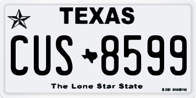 TX license plate CUS8599