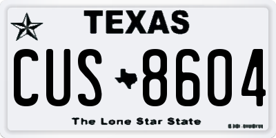 TX license plate CUS8604
