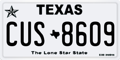 TX license plate CUS8609