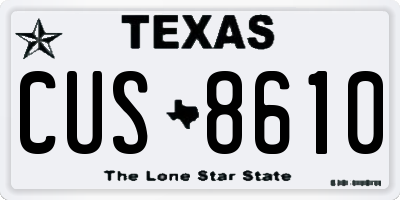 TX license plate CUS8610